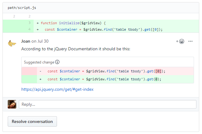 Github example
